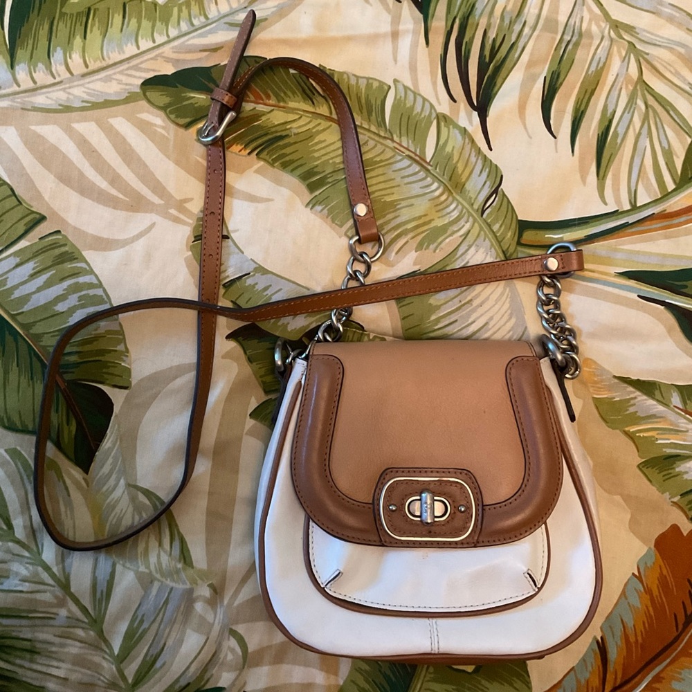 Etienne Aigner Valencia Leather Turn Lock Crossbody Satchel Bag